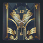 Art Deco Square Wall Clock<br><div class="desc">Great clock design. You will love it like others. Be free to use this design for other product you like or to customize and add your text. Follow me for more. Thank you. Have a nice day.</div>