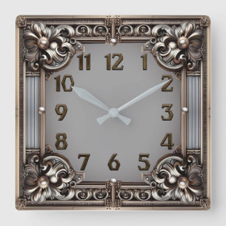 Art Deco Square Wall Clock