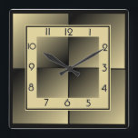 Art Deco Square Wall Clock<br><div class="desc">Great clock design. You will love it like others. Be free to use this design for other product you like or to customize and add your text. Follow me for more. Thank you. Have a nice day.</div>