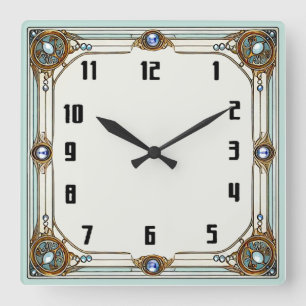 Art Deco Square Wall Clock