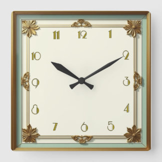 Art Deco Square Wall Clock
