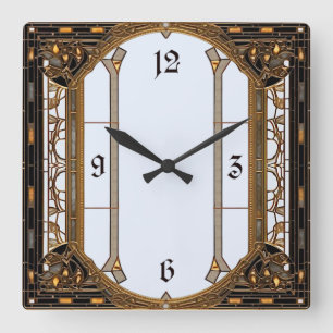 Art Deco Square Wall Clock
