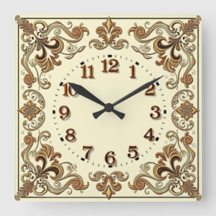 Art Deco Square Wall Clock