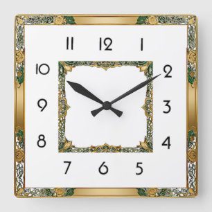 Art Deco  Square Wall Clock