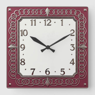 Art Deco Square Wall Clock