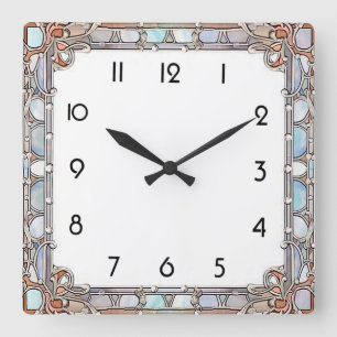 Art Deco Square Wall Clock