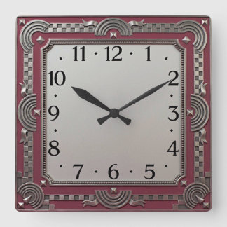 Art Deco Square Wall Clock