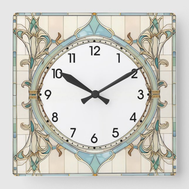 Art Deco  Square Wall Clock (Front)