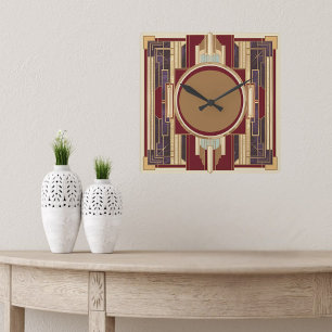 Art Deco  Square Wall Clock