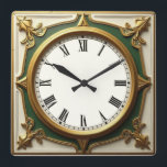 Art Deco Square Wall Clock<br><div class="desc">Great clock design. You will love it like others. Be free to use this design for other product you like or to customize and add your text. Follow me for more. Thank you. Have a nice day.</div>