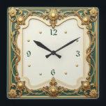 Art Deco Square Wall Clock<br><div class="desc">Great clock design. You will love it like others. Be free to use this design for other product you like or to customize and add your text. Follow me for more. Thank you. Have a nice day.</div>