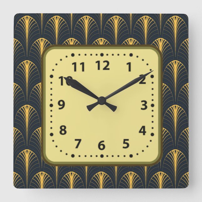 Art Deco  Square Wall Clock (Front)