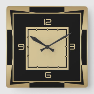 Art Deco Square Wall Clock