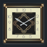 Art Deco Square Wall Clock<br><div class="desc">Great clock design. You will love it like others. Be free to use this design for other product you like or to customize and add your text. Follow me for more. Thank you. Have a nice day.</div>