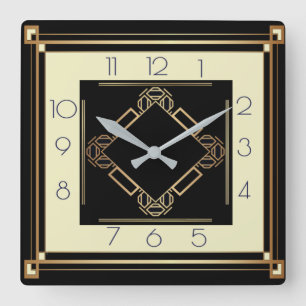Art Deco Square Wall Clock