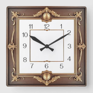 Art Deco Square Wall Clock