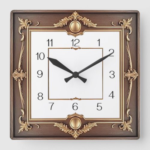 Art Deco Square Wall Clock