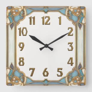 Art Deco Square Wall Clock