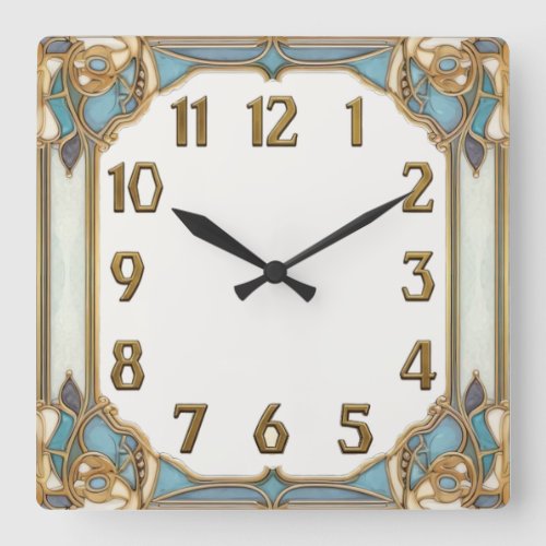 Art Deco Square Wall Clock