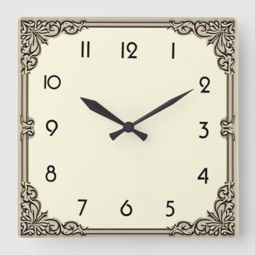 Art Deco Square Wall Clock