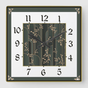 Art Deco Square Wall Clock