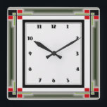 Art Deco Square Wall Clock<br><div class="desc">Great clock design. You will love it like others. Be free to use this design for other product you like or to customize and add your text. Follow me for more. Thank you. Have a nice day.</div>