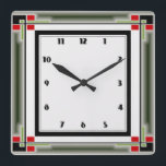 Art Deco Square Wall Clock<br><div class="desc">Great clock design. You will love it like others. Be free to use this design for other product you like or to customize and add your text. Follow me for more. Thank you. Have a nice day.</div>