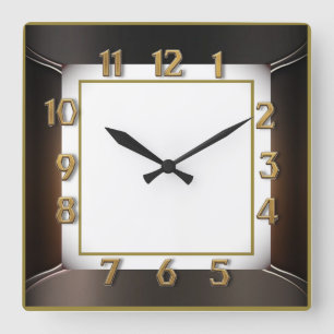 Art Deco Square Wall Clock
