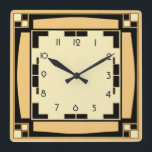 Art Deco Square Wall Clock<br><div class="desc">Great clock design. You will love it like others. Be free to use this design for other product you like or to customize and add your text. Follow me for more. Thank you. Have a nice day.</div>