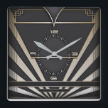 Art Deco Square Wall Clock<br><div class="desc">Great clock design. You will love it like others. Be free to use this design for other product you like or to customize and add your text. Follow me for more. Thank you. Have a nice day.</div>