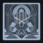 Art Deco Square Wall Clock<br><div class="desc">See my store for more patterned items.</div>