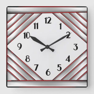 Art Deco Square Wall Clock