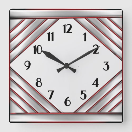 Art Deco Square Wall Clock