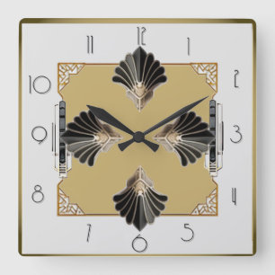 Art Deco Square Wall Clock