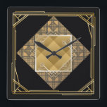 Art Deco Square Wall Clock<br><div class="desc">Art Deco It's time to show off your favorite art, photos, and text with a custom round wall clock from Zazzle. Featured in two sizes, this wall clock is vibrantly printed with AcryliPrint®HD process to ensure the highest quality display of any content. Order this custom round wall clock for your...</div>