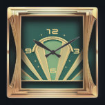 Art Deco Square Wall Clock<br><div class="desc">Great art deco clock design. You will love it like others. Be free to use this design for other product you like or to customize and add your text. Follow me for more. Thank you. have a nice day.</div>