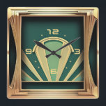 Art Deco Square Wall Clock<br><div class="desc">Great art deco clock design. You will love it like others. Be free to use this design for other product you like or to customize and add your text. Follow me for more. Thank you. have a nice day.</div>