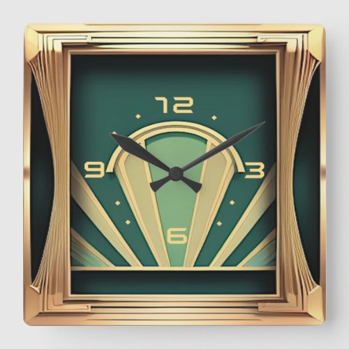 Art Deco Square Wall Clock