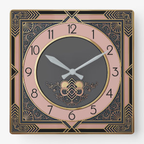 Art Deco Square Wall Clock