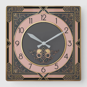 Art Deco Square Wall Clock