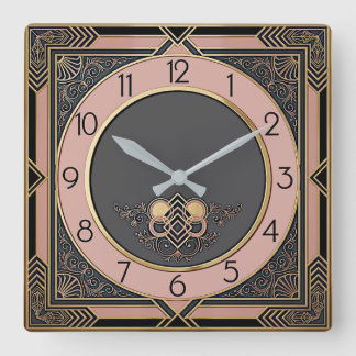 Art Deco Square Wall Clock