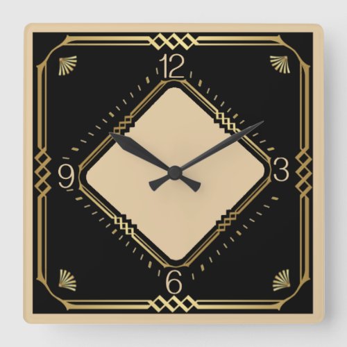 Art Deco Square Wall Clock
