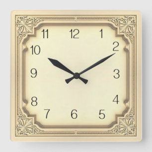 Art Deco Square Wall Clock