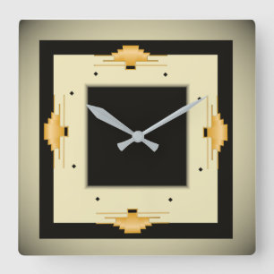 Art Deco Square Wall Clock
