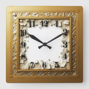 Art Deco Square Wall Clock