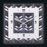 Art deco square wall clock<br><div class="desc">Great clock design. You will love it like others. Be free to use this design for other product you like or to customize and add your text. Follow me for more. Thank you. Have a nice day.</div>