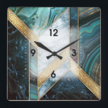 Art Deco  Square Wall Clock<br><div class="desc">Great clock design in Deco style. You will love it like others. Be free to use this design for other product you like or to customize and add your text. Follow me for more. Thank you. Have a nice day.</div>