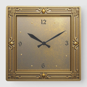 Art Deco Square Wall Clock