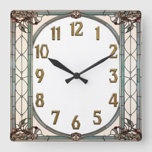 Art Deco Square Wall Clock