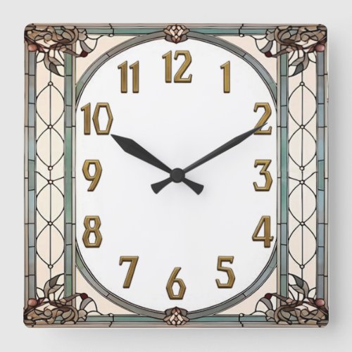 Art Deco Square Wall Clock